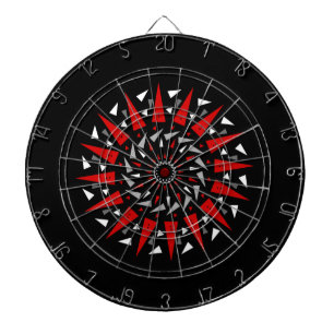 Cible de flechettes en spirale pointue rouge noire