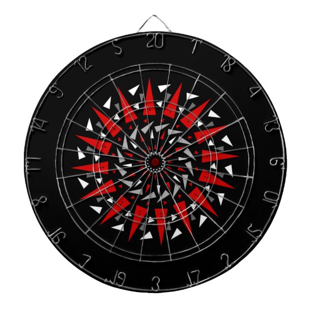 Cible de flechettes en spirale pointue rouge noire (Devant)