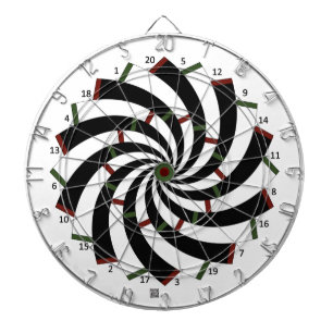 Cible de fléchettes en spirale version miroir