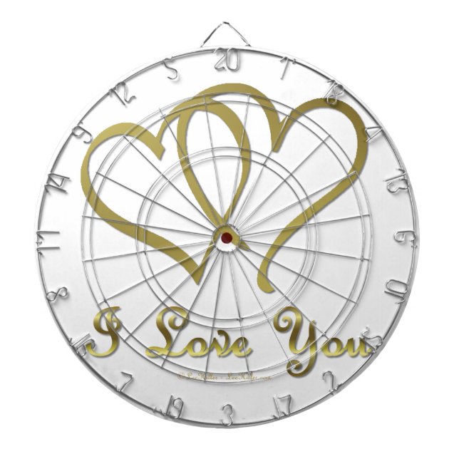 Cible De Fléchettes Eventré Gold Hearts i Love You (Devant)
