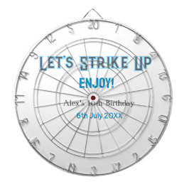 Cible De Fléchettes Faisons ressortir bleu gris heureux nom 10 anniver