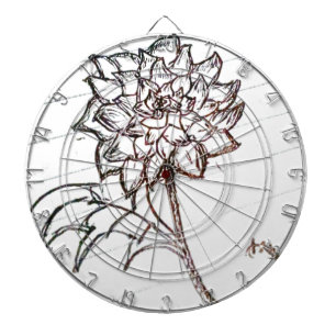 Cible De Fléchettes fleur de roses blancs