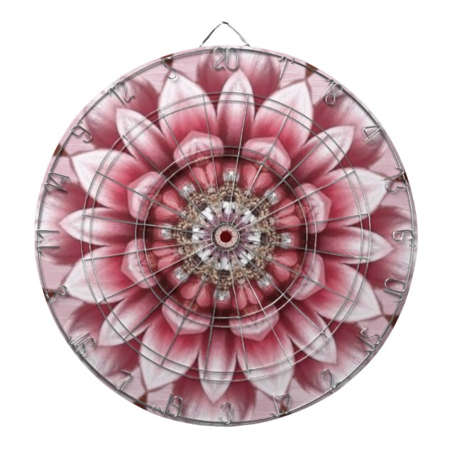 Cible de fléchettes Fleur Rose Moderne (Devant)