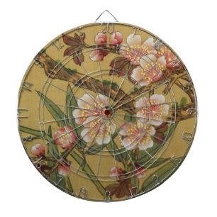 Cible De Fléchettes Fleurs Japonaises Asiatiques Fleur de Cerisier Vin