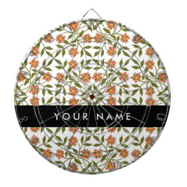 Cible De Fléchettes Fleurs orange, Motif Floral, Boho, Votre Nom