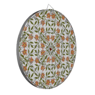 Cible De Fléchettes Fleurs orange, Motif Floral, Verdure, Boho