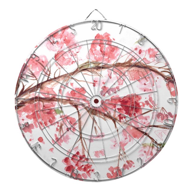Cible De Fléchettes Fleurs roses de cerisier florales Sakura asiatique (Devant)