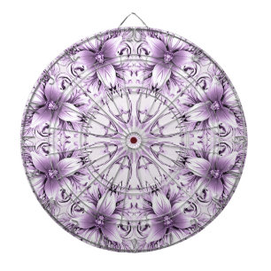 Cible de fléchettes Fleurs Violettes Élégantes