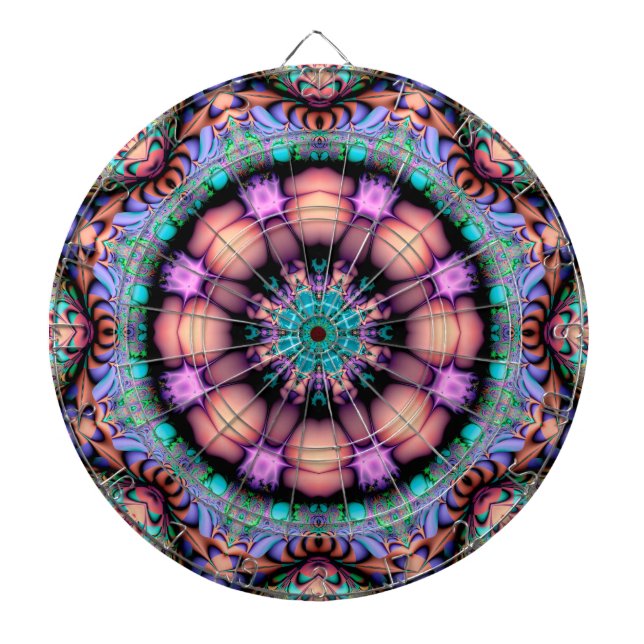 Cible De Fléchettes Fractal Mandala Floral Psychedelic (Devant)