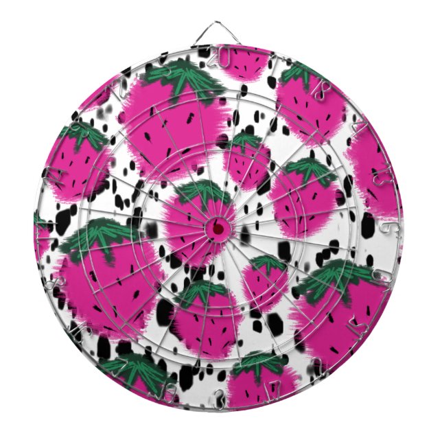 Cible De Fléchettes Fraises Abstraites Mosiac Terrazzo Motif (Devant)