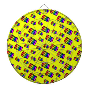 Cible De Fléchettes Funky Neon Rainbow Block Motif