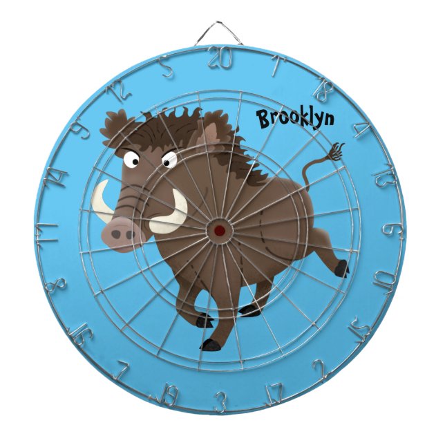 Cible De Fléchettes Funny wild boar razorback cartoon illustration (Devant)