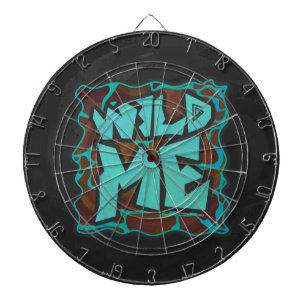 Cible De Fléchettes Giraffe Impression Brown et Turquoise