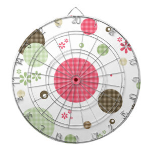 Cible De Fléchettes Girly Rose En vichy Cercles Motifs mignonnes margu