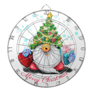 Cible De Fléchettes Gnome avec sapin de Noël Casquette et cadeau pour