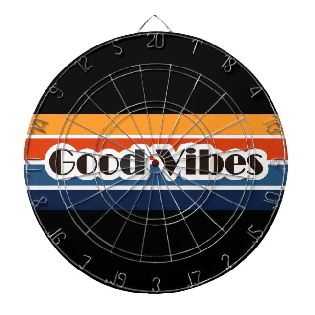 Cible De Fléchettes Good Vibes Retro Style (Devant)