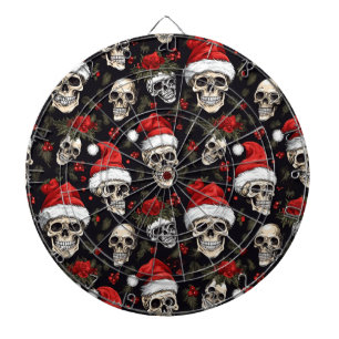 Cible De Fléchettes Gothique Noël Père Noël Crâne Sombre Motif de vaca