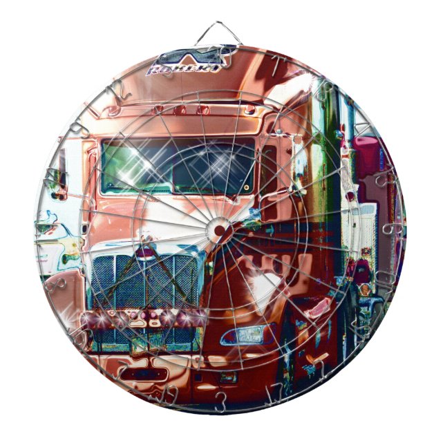 Cible De Fléchettes Grand camion lourd rouge pour des camionneurs et (Devant)