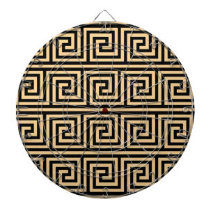 Cible De Fléchettes Grec Meander Carré Motif principal Brown