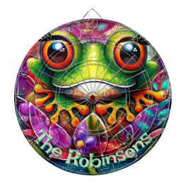 Cible De Fléchettes Grenouille Whimsical Abstrait Floral Frogs Personn