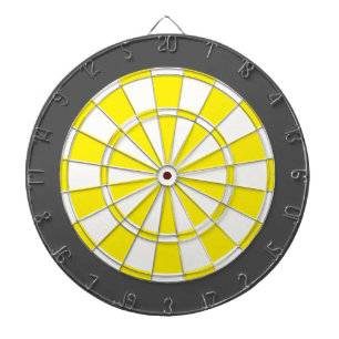Cible de flechettes : Gris blanc, jaune, et de