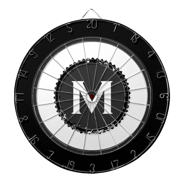 Cible De Fléchettes Grotte humaine Monogramme moderne (Devant)