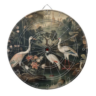 Cible De Fléchettes grues vintages et palais sous les tropiques