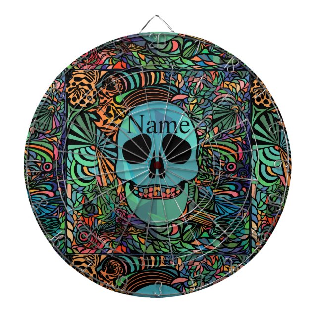 Cible De Fléchettes Halloween Hippie Skull Thunder_cove (Devant)