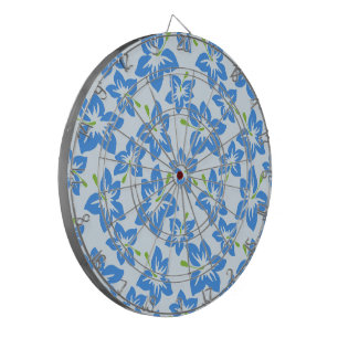 Cible De Fléchettes Hibiscus Bleu, Fleurs Bleues, Motif De Fleurs