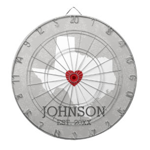 Cible De Fléchettes Home State Map Art - Custom Name Texas