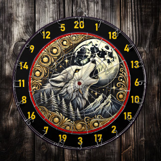 Cible De Fléchettes Howling Wolf Symbolise La Sauvreté Et La Force