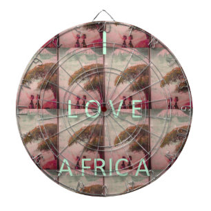 Cible De Fléchettes I Love Africa - Motif du paysage culturel