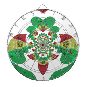 Cible De Fléchettes I Love Ethiopia Kaleidoscope - Heartfeel Rasta Art