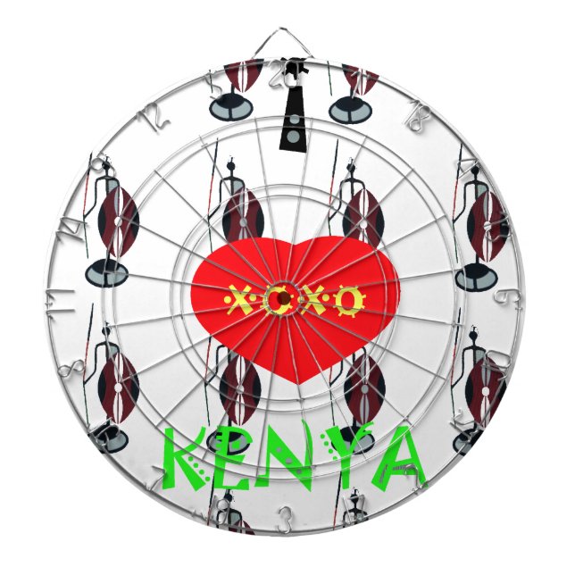 Cible De Fléchettes I Love Kenya Massai Art Print (Devant)