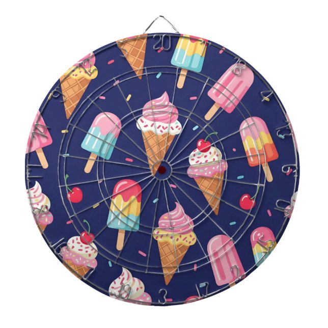 Cible De Fléchettes Ice cream, popsicles and cherries pattern (Devant)