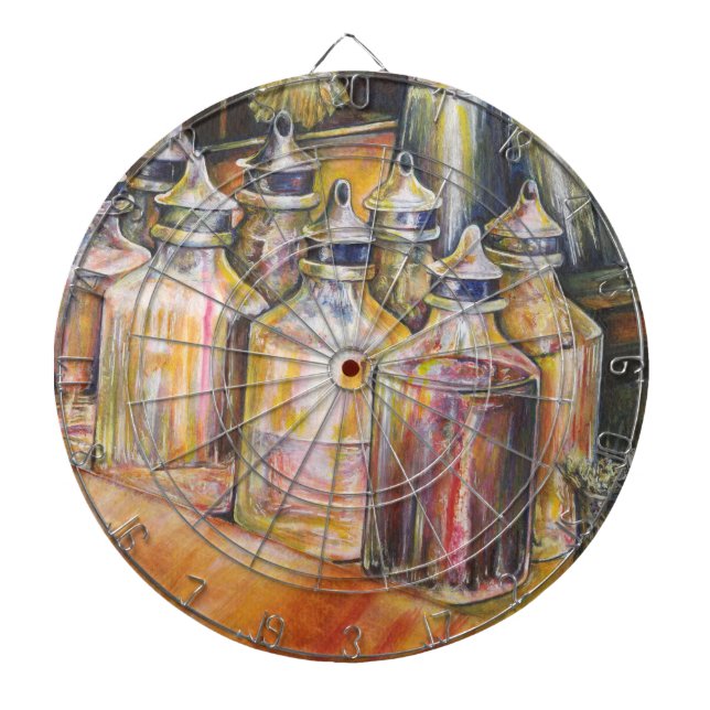 Cible De Fléchettes Idéographie de Lumière dorée (Devant)