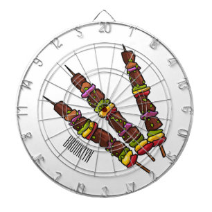 Cible De Fléchettes Illustration de dessin animé Kebab ou kabob