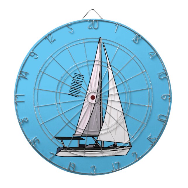 Cible De Fléchettes Illustration de voilier (Devant)