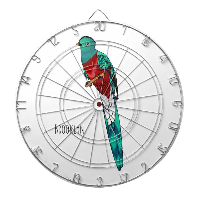 Cible De Fléchettes Illustration d'oiseau de quetzal resplendissant (Devant)