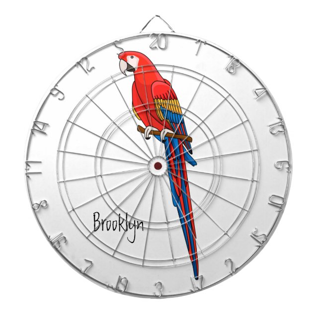 Cible De Fléchettes Illustration du perroquet de macaw Scarlet (Devant)