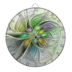 Cible De Fléchettes Imaginaire coloré Fleur moderne Abstrait Fractal