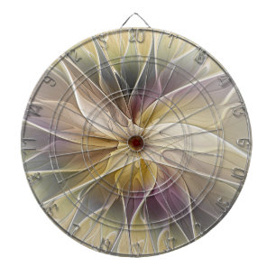 Cible De Fléchettes Imaginaire Floral Gold Eggplant Art Fractal Abstra