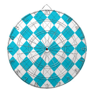 Cible De Fléchettes Jacquard turquoise et blanc