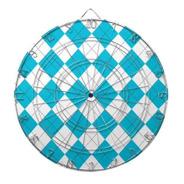 Cible De Fléchettes Jacquard turquoise et blanc (Devant)