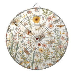 Cible De Fléchettes Jardin de fleurs sauvages papillons botaniques flo