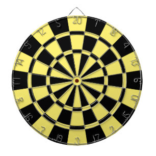 Cible De Fléchettes Jaune Clair Et Noir