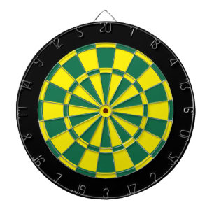 Cible de flechettes : Jaune, vert, et noir