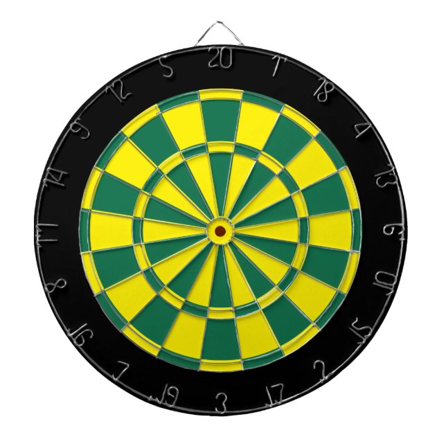 Cible de flechettes : Jaune, vert, et noir (Devant)