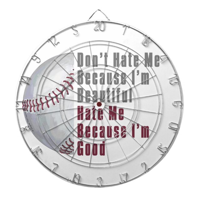 Cible De Fléchettes Je Suis Beau Je Suis Bon Baseball (Devant)