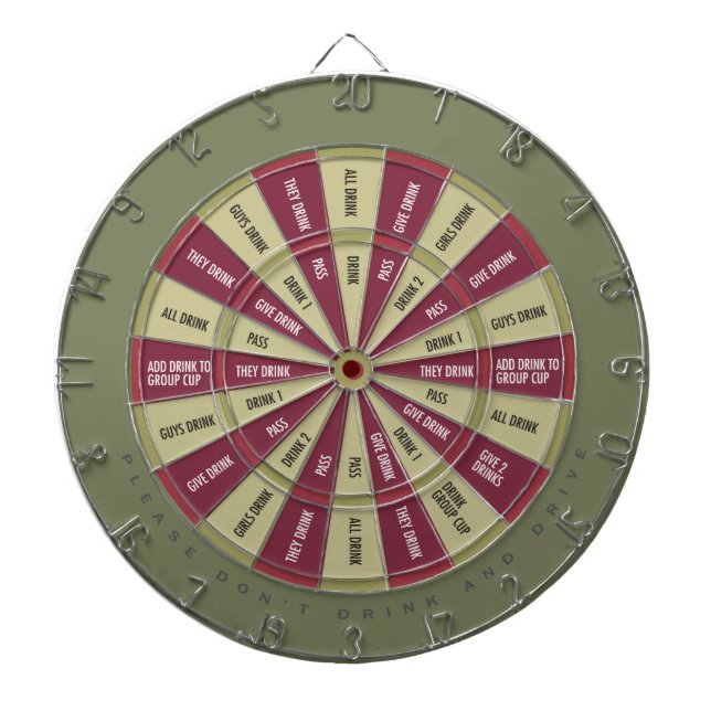 Cible De Fléchettes Jeu à boire dans Army Green et Maroon (Devant)